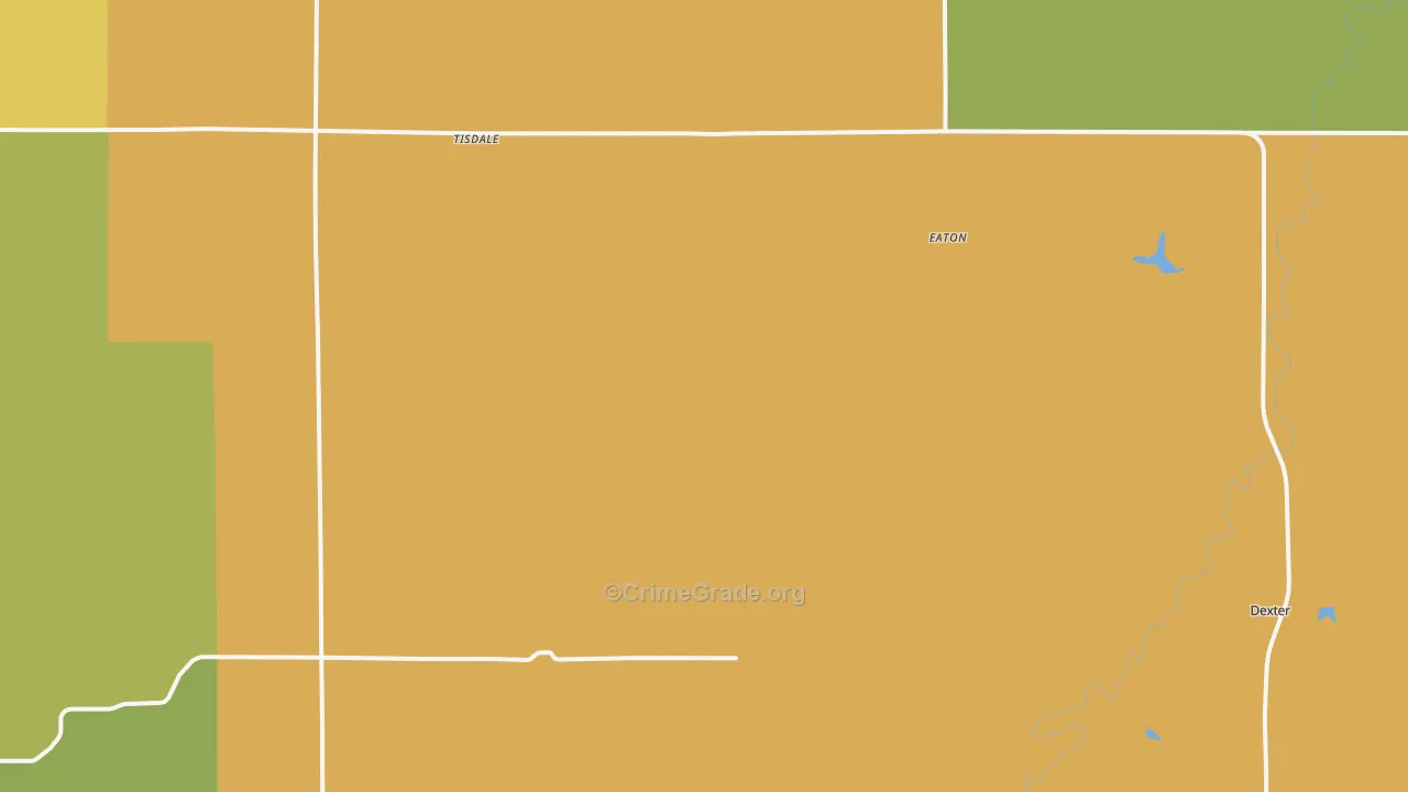 Maple City, KS Map of Burglary Rates