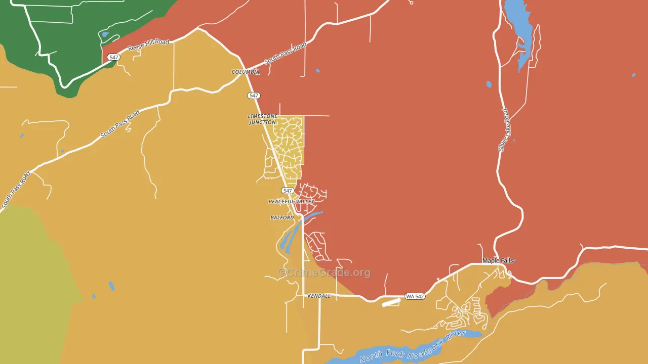 Maple Falls, WA Map of Burglary Rates