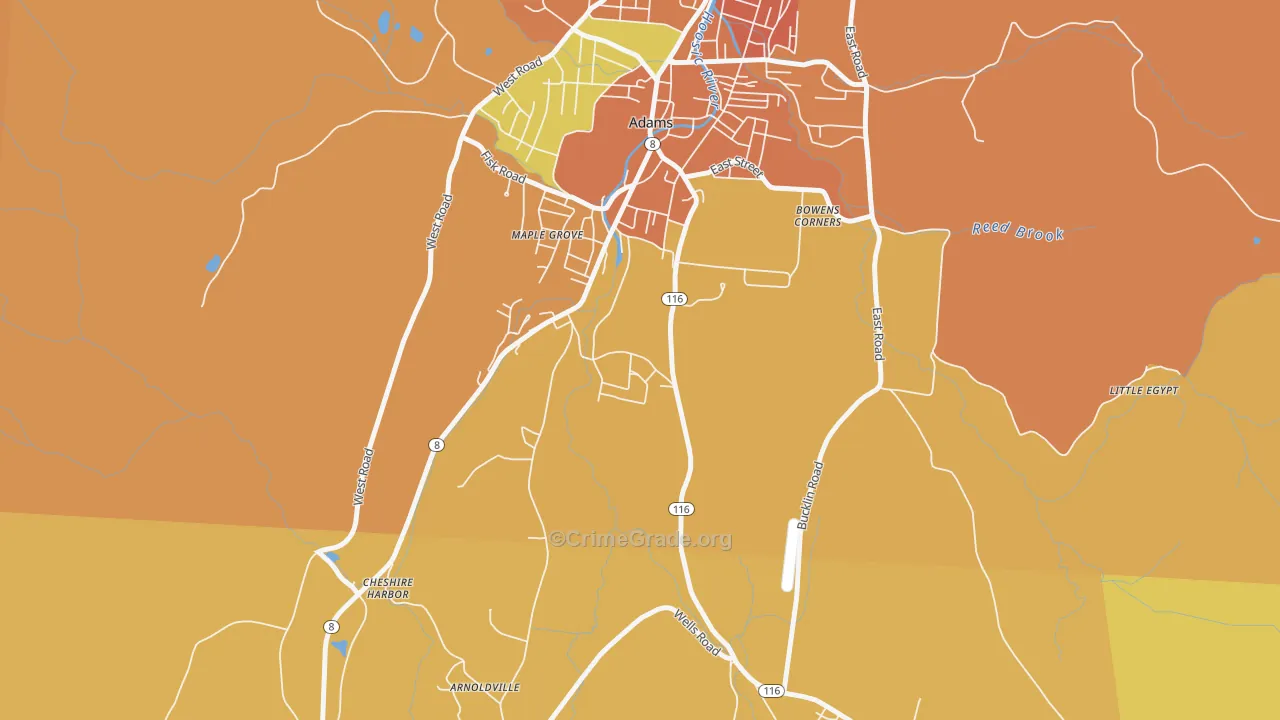 Maple Grove, MA Map of Burglary Rates