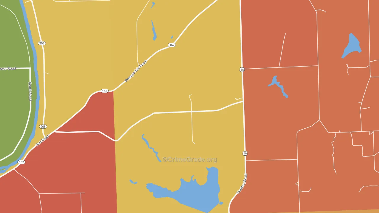 Maple Grove, ME Map of Burglary Rates