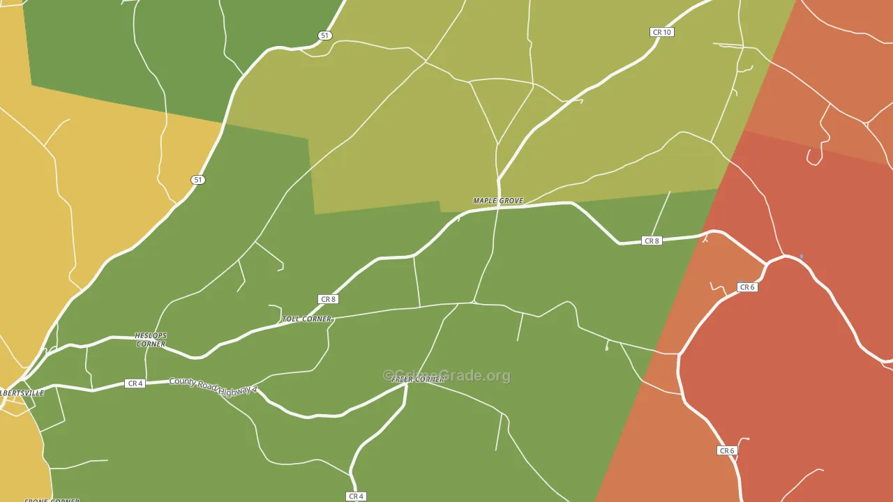Maple Grove, NY Map of Burglary Rates
