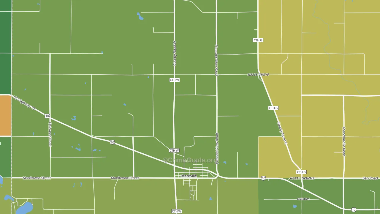 Maple Grove, WI Map of Burglary Rates