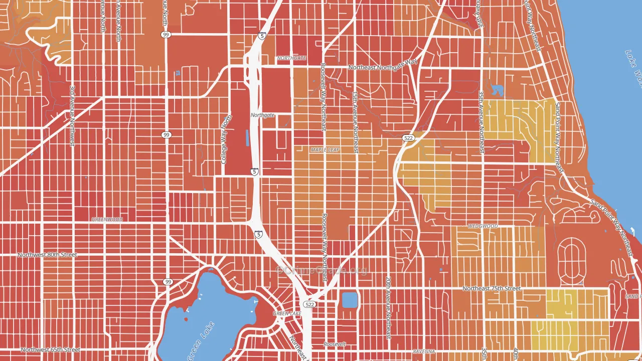 Maple Leaf, Seattle, WA Map of Burglary Rates