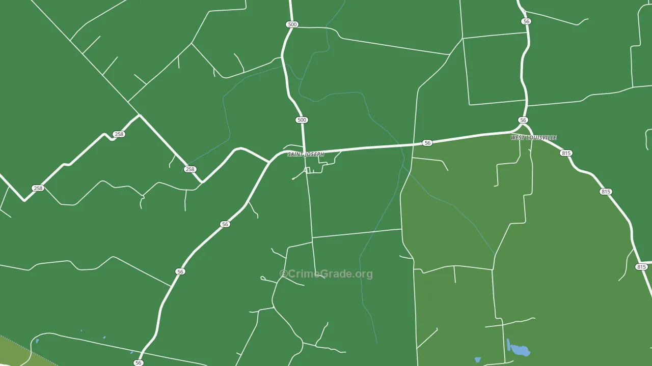 Maple Mount, KY Map of Burglary Rates