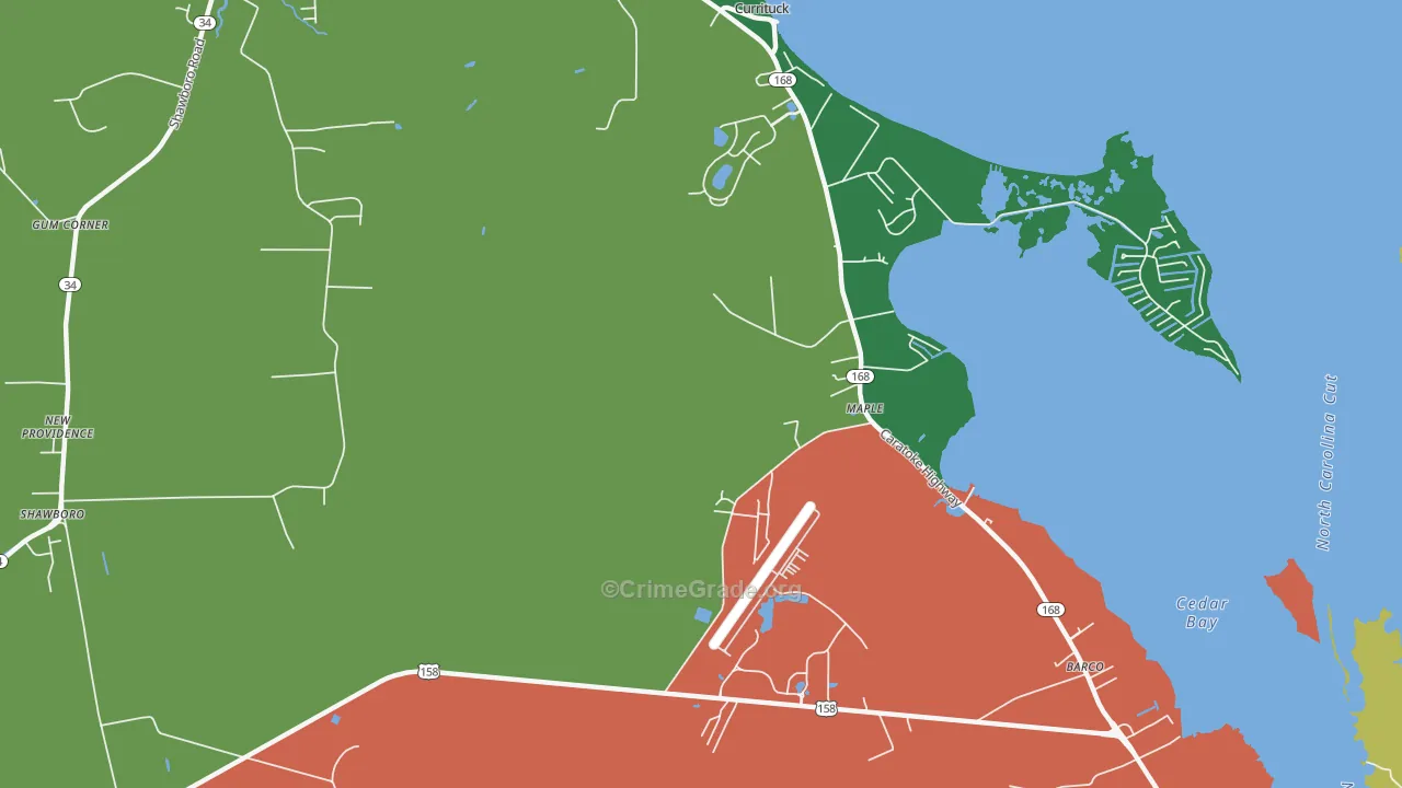 Maple, NC Map of Burglary Rates