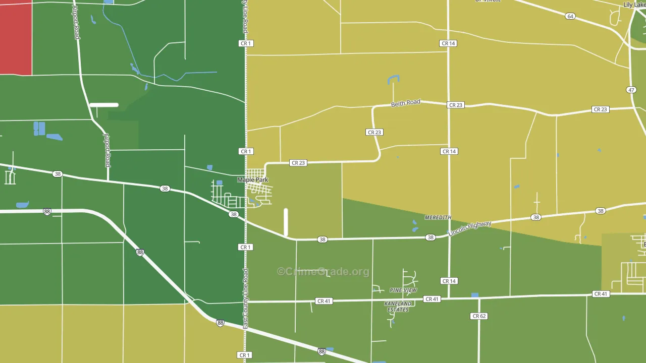 Maple Park, IL Map of Burglary Rates