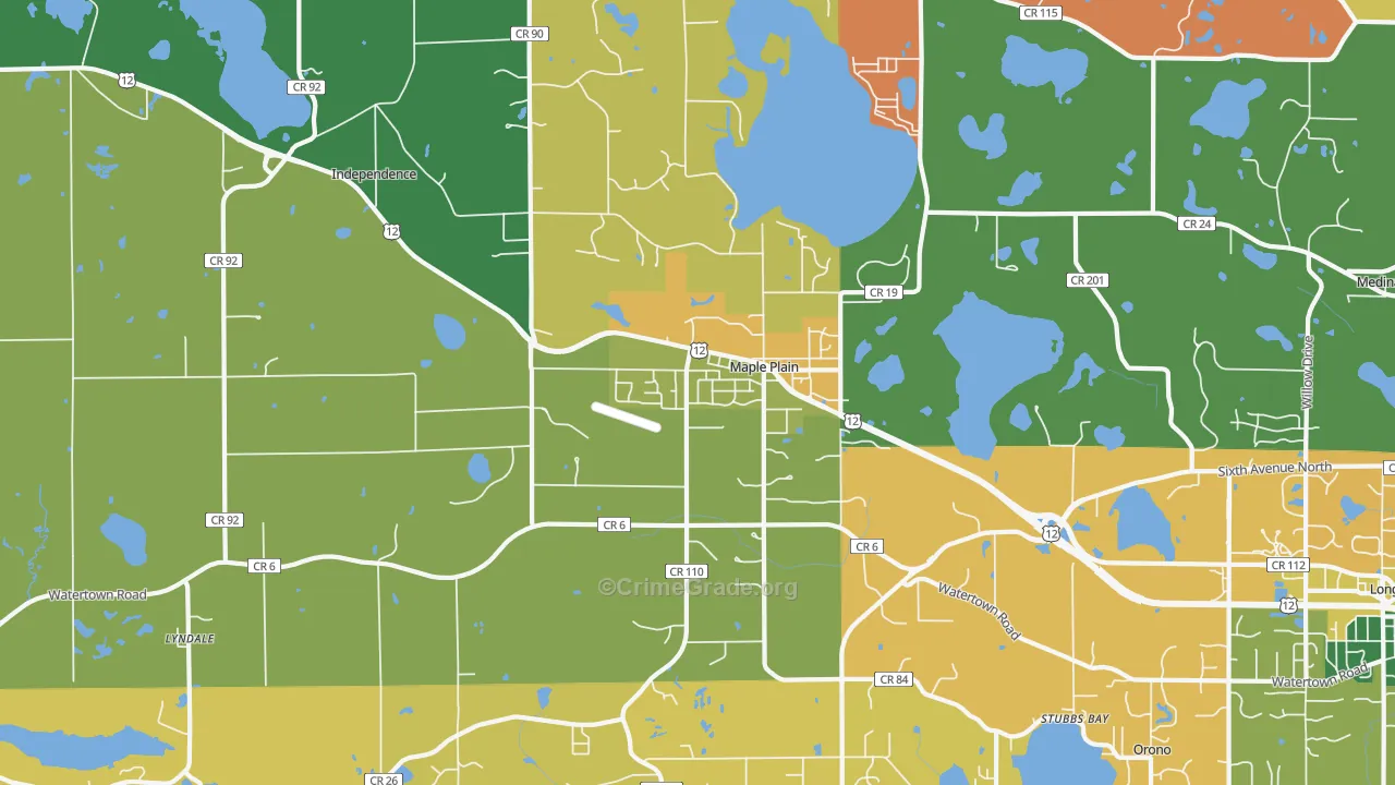 Maple Plain, MN Map of Burglary Rates