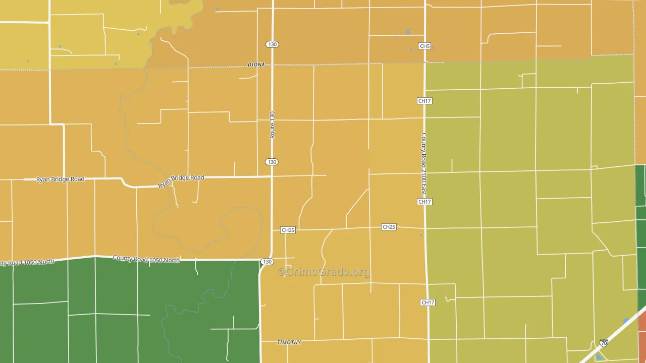 Maple Point, IL Map of Burglary Rates