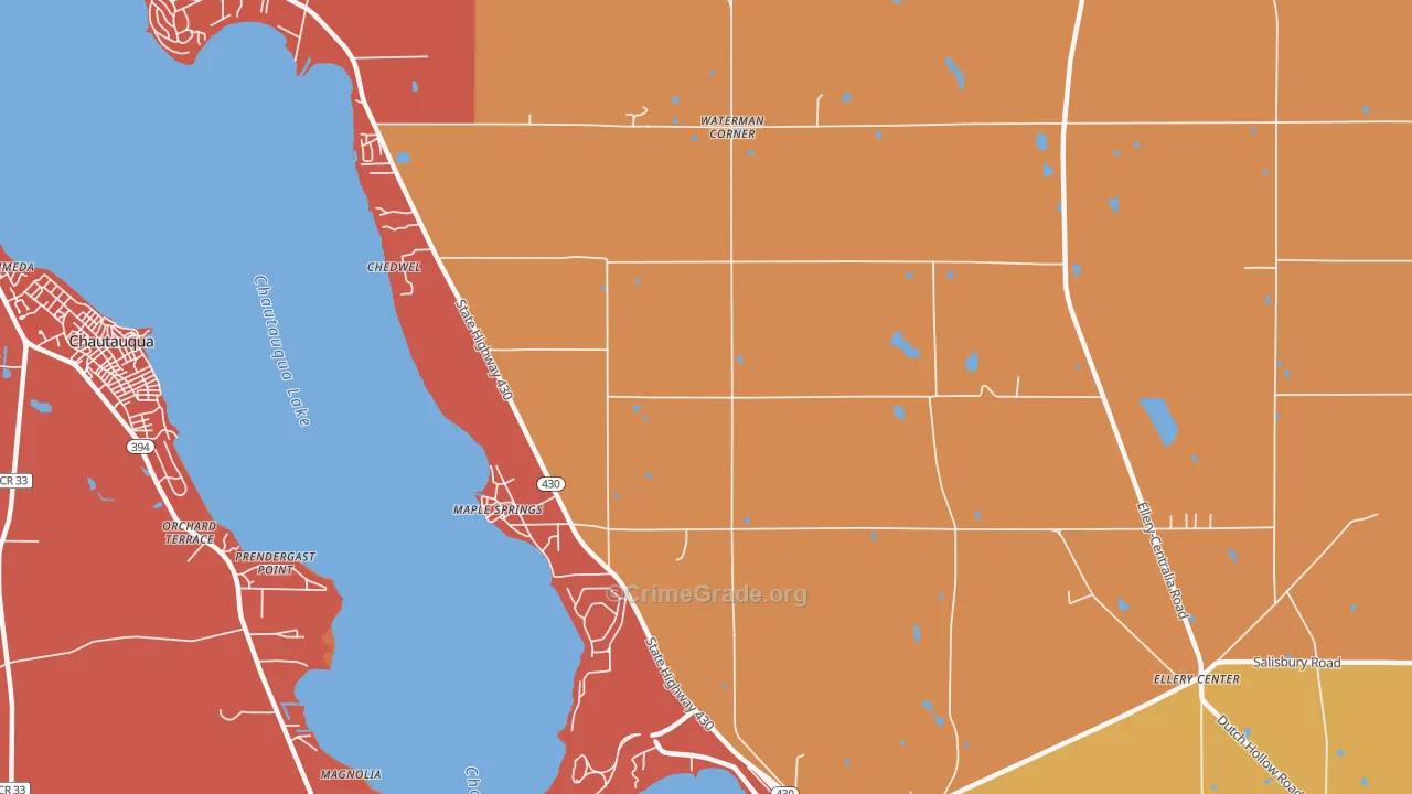 Maple Springs, NY Map of Burglary Rates