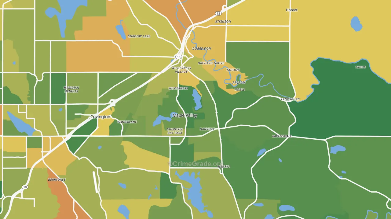 Maple Valley, WA Map of Burglary Rates