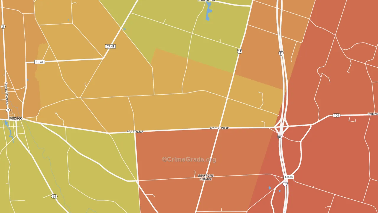 Maple View, NY Map of Burglary Rates