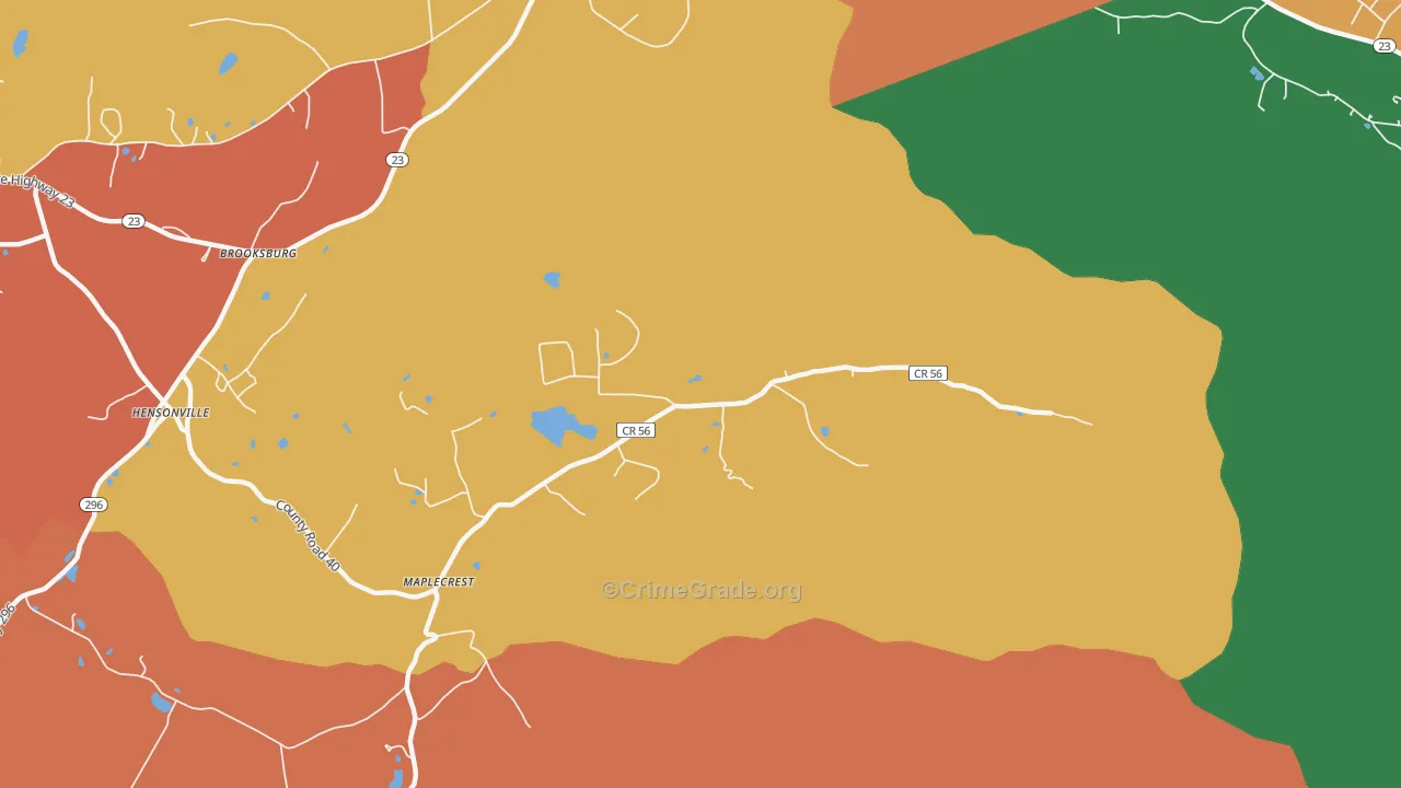 Maplecrest, NY Map of Burglary Rates