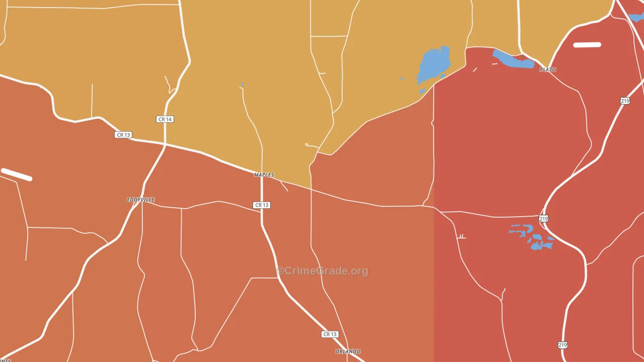Maples, NY Map of Burglary Rates