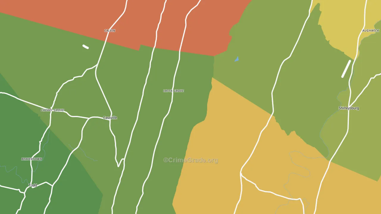 Mapleton Depot, PA Map of Burglary Rates