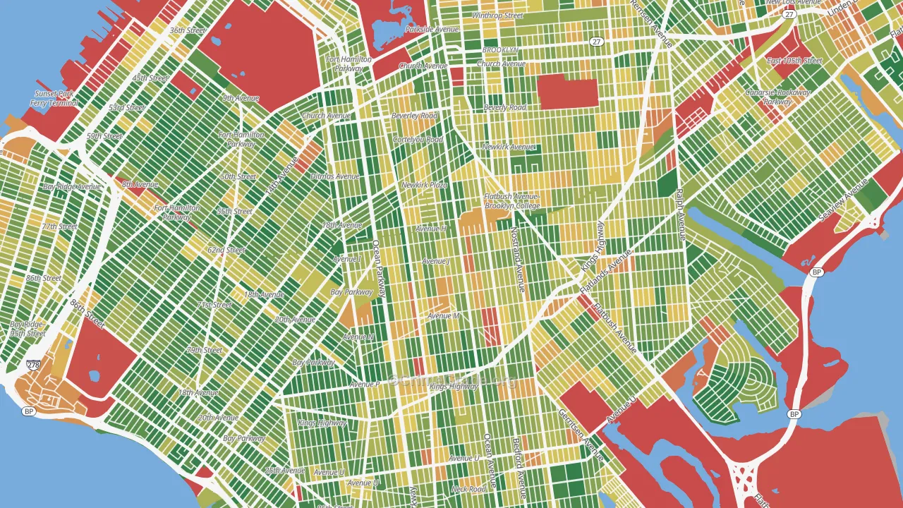 Mapleton-Flatlands, Brooklyn, NY Map of Burglary Rates
