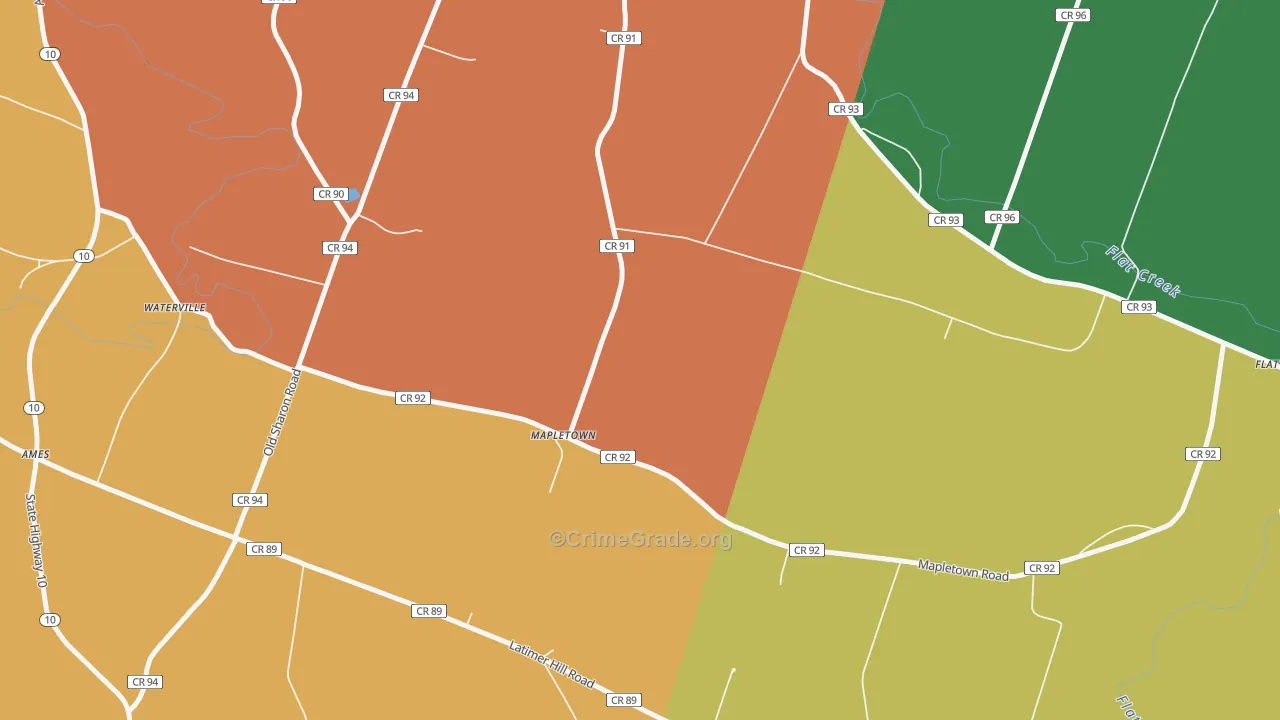 Mapletown, NY Map of Burglary Rates