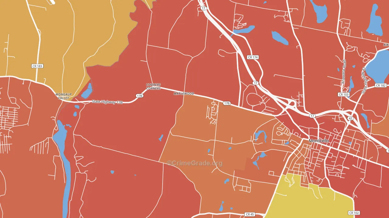 Maplewood, NY Map of Burglary Rates