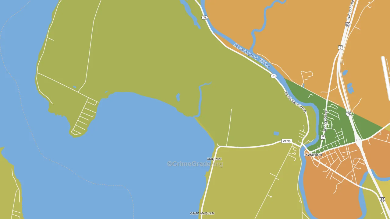 Maquam, VT Map of Burglary Rates
