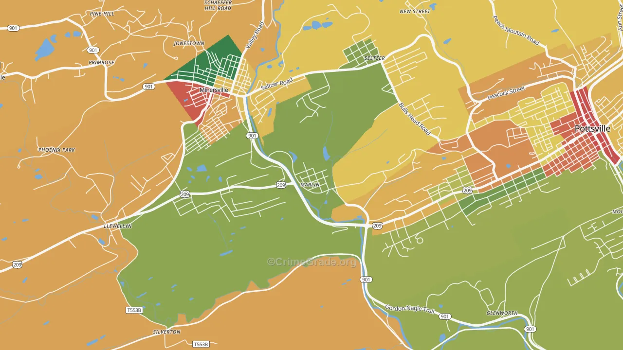 Mar Lin, PA Map of Burglary Rates
