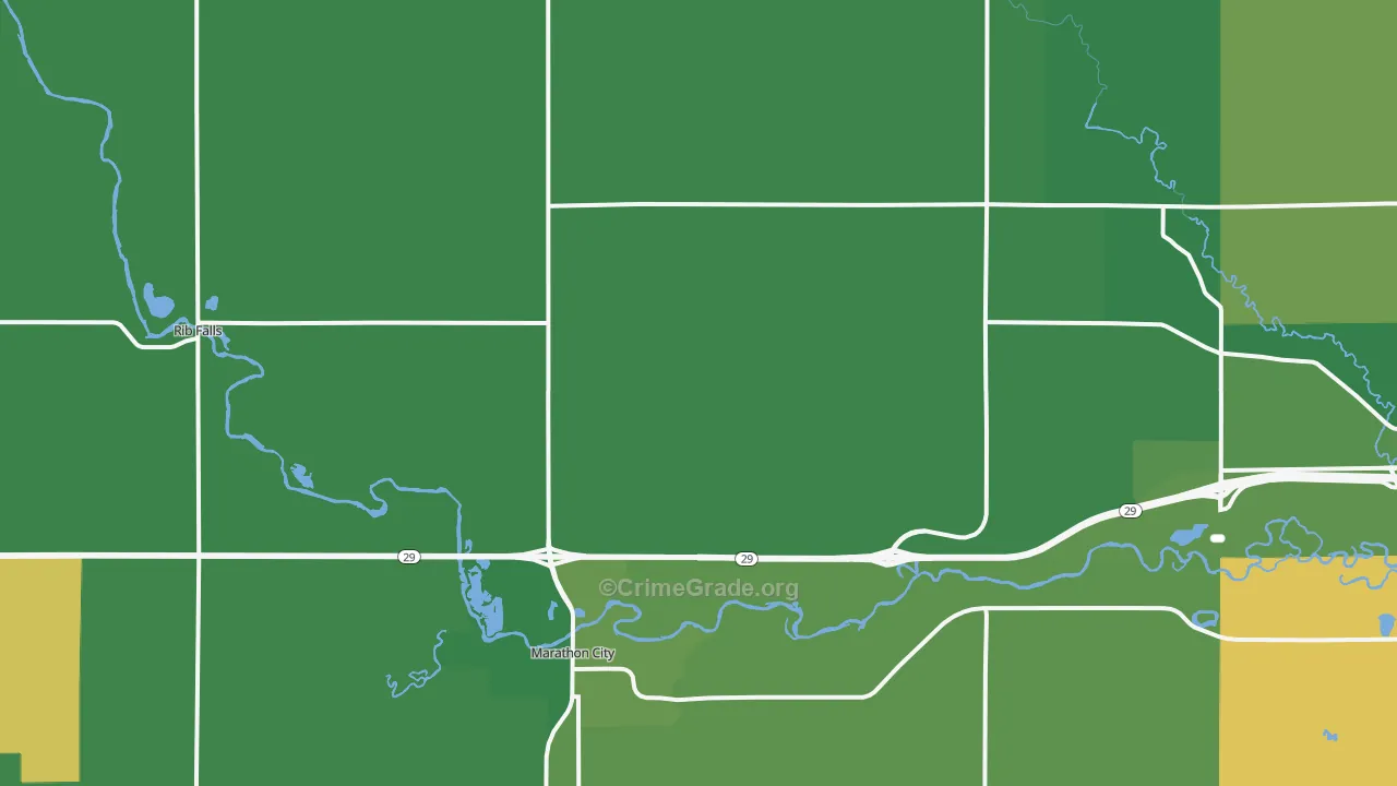 Marathon, WI Map of Burglary Rates