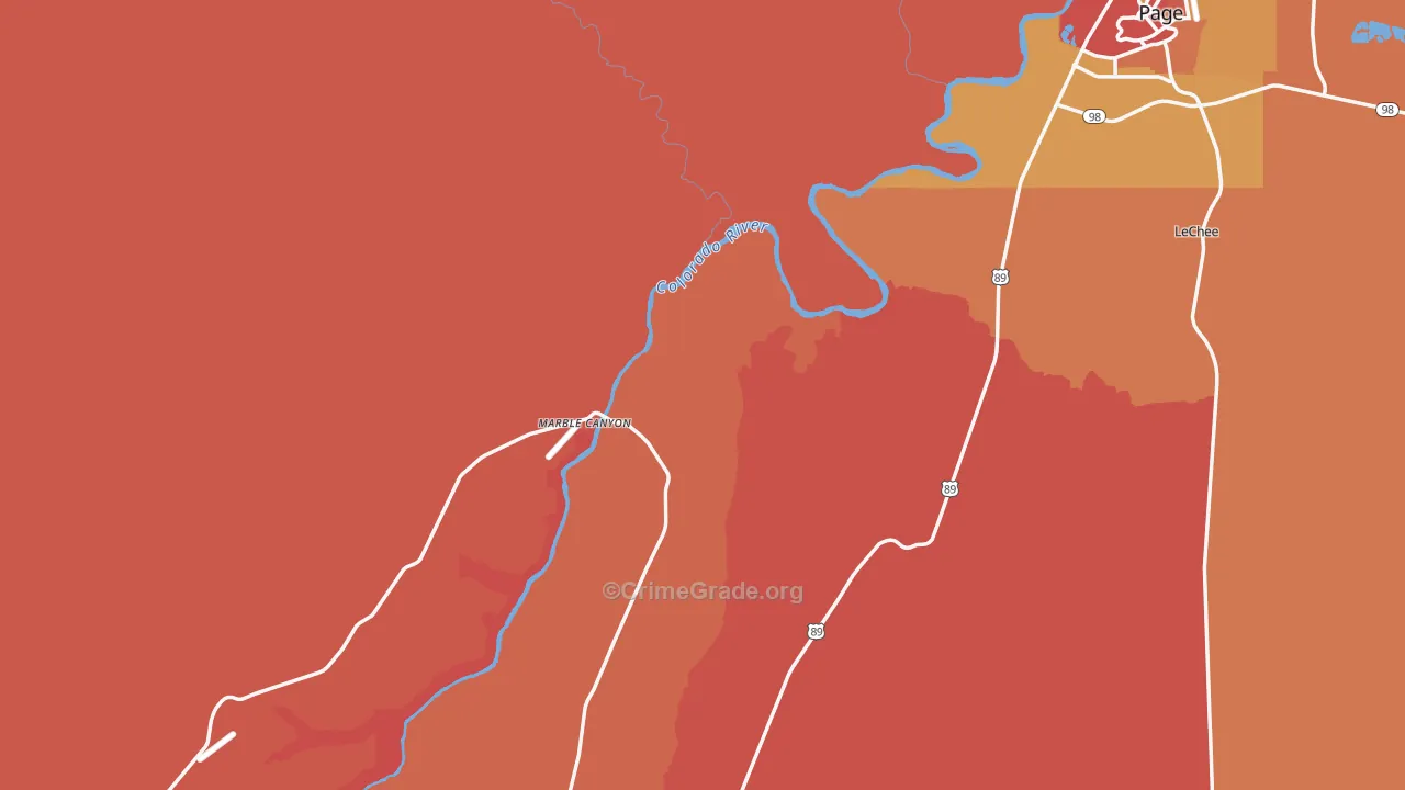 Marble Canyon, AZ Map of Burglary Rates