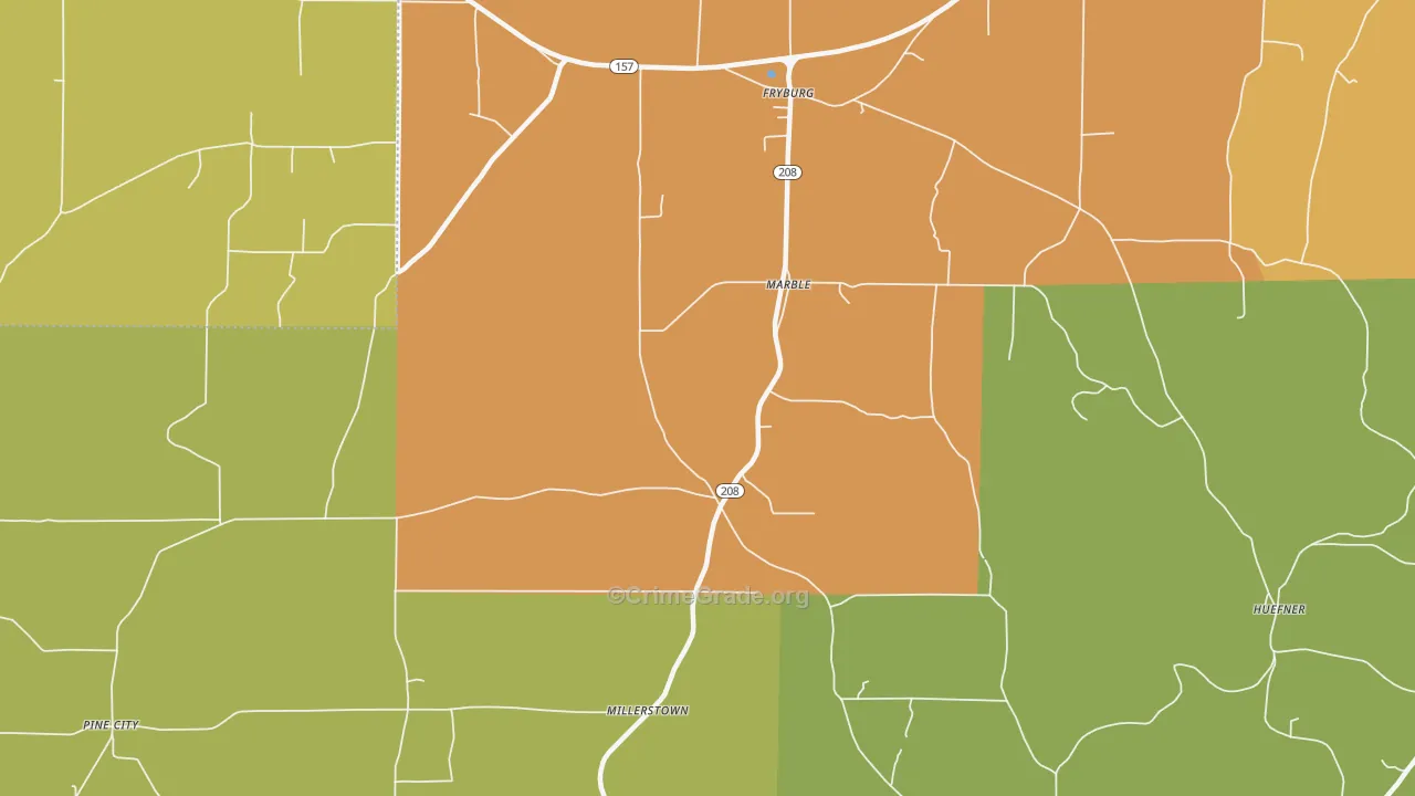 Marble, PA Map of Burglary Rates