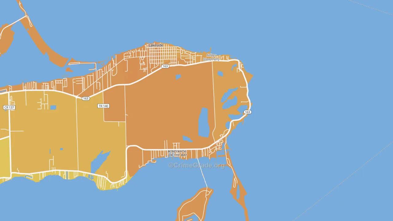 Marblehead, OH Map of Burglary Rates