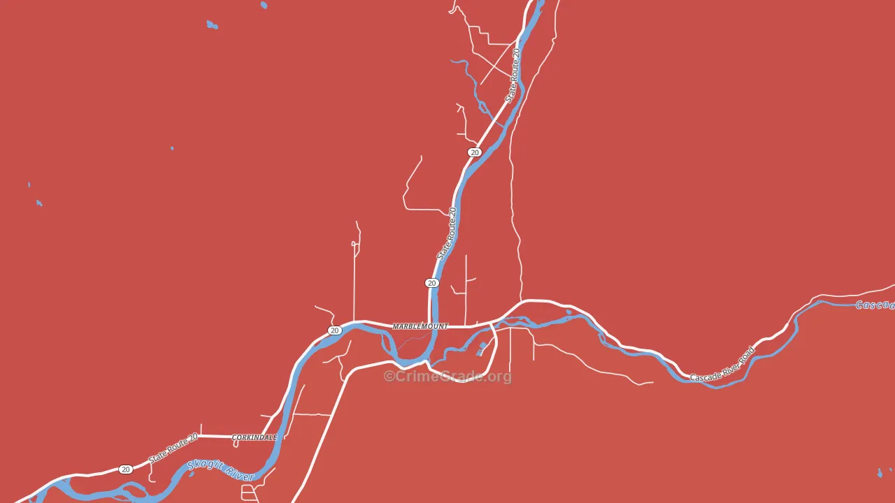 Marblemount, WA Map of Burglary Rates
