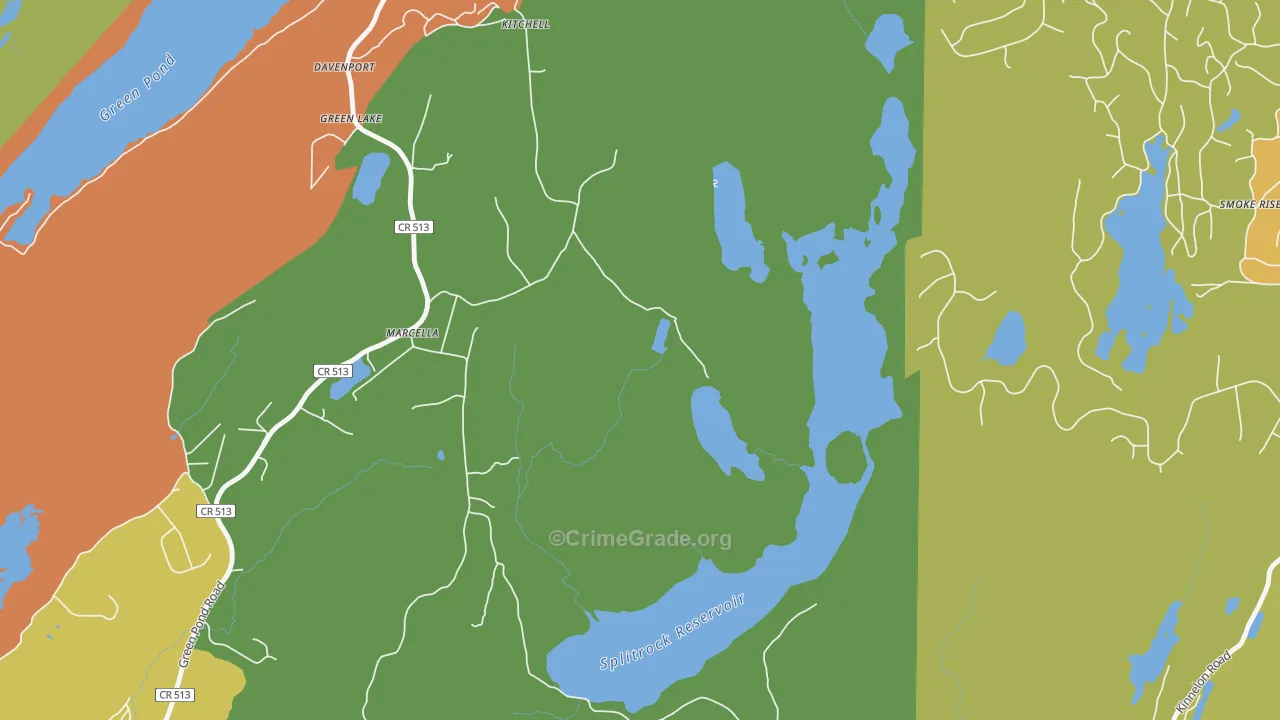 Marcella, NJ Map of Burglary Rates
