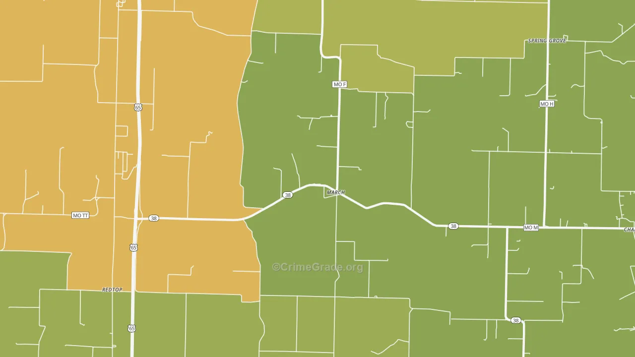 March, MO Map of Burglary Rates