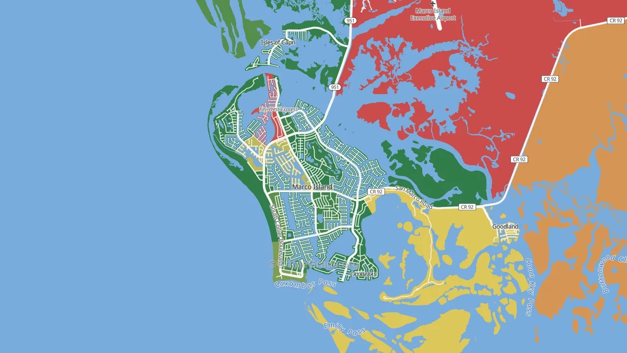 Marco Island, FL Map of Burglary Rates