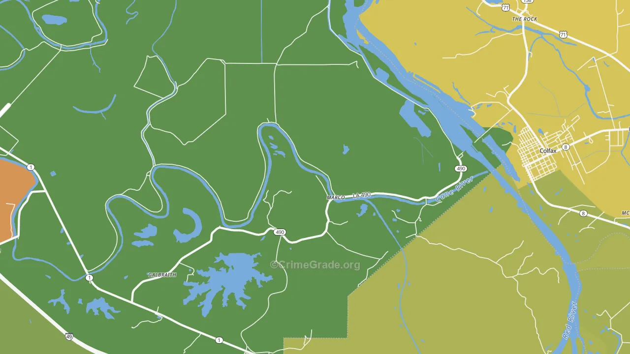 Marco, LA Map of Burglary Rates