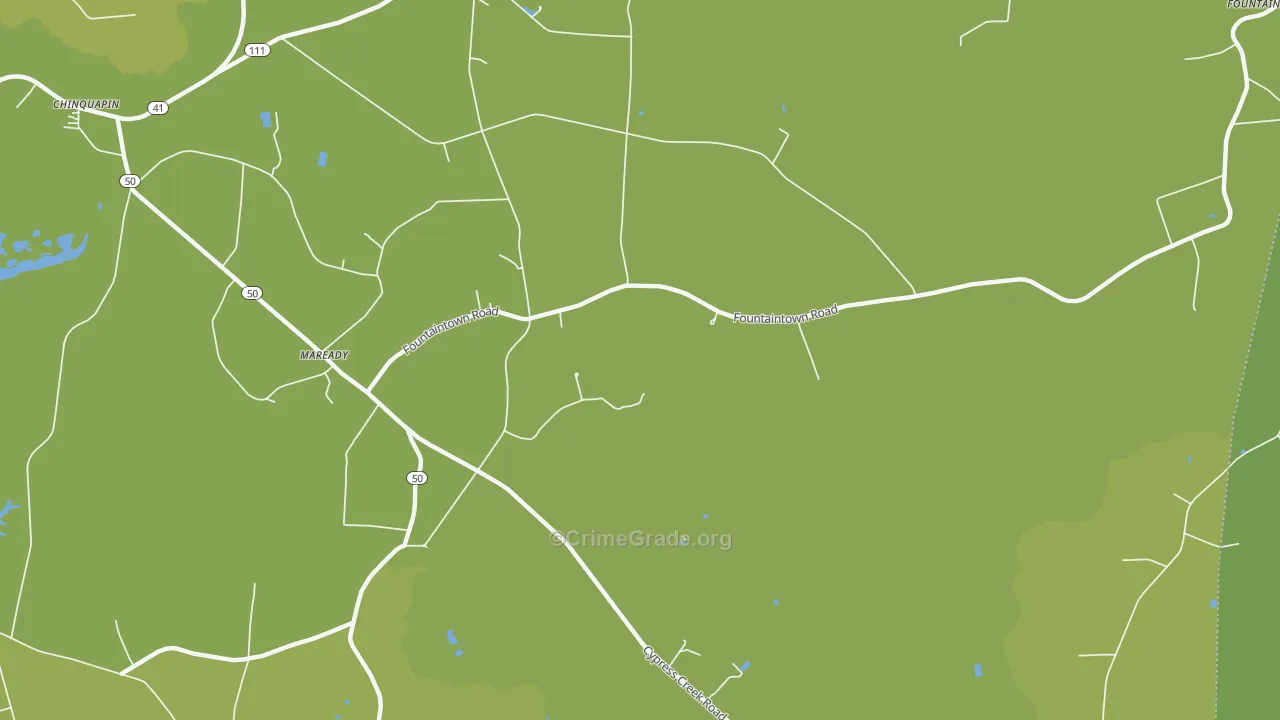 Maready, NC Map of Burglary Rates