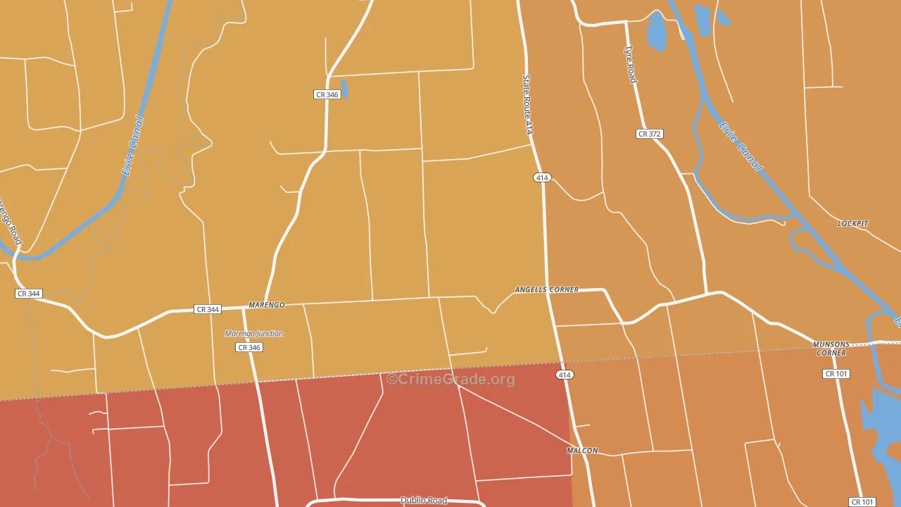 Marengo, NY Map of Burglary Rates