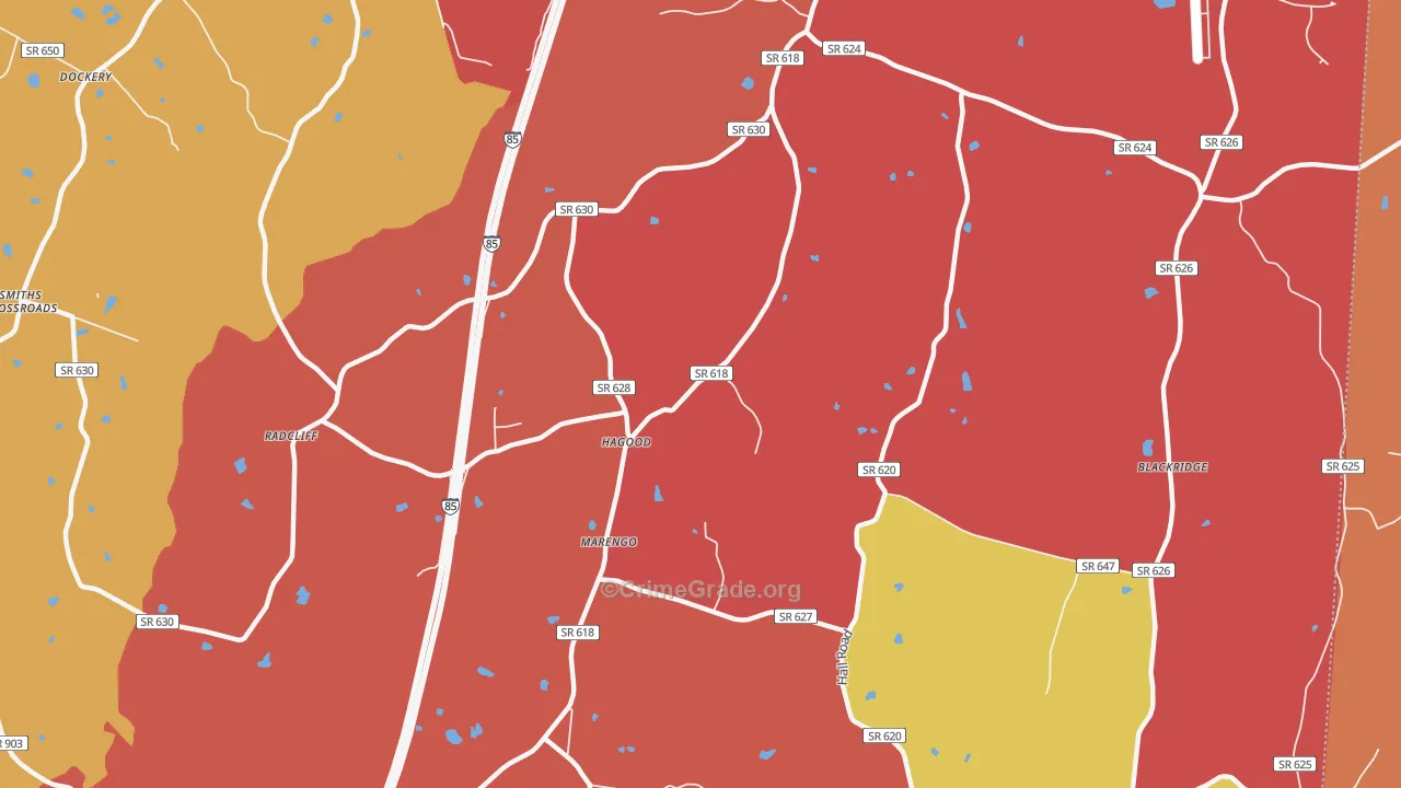 Marengo, VA Map of Burglary Rates