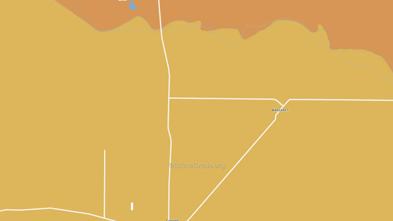 Margaret, TX Map of Burglary Rates