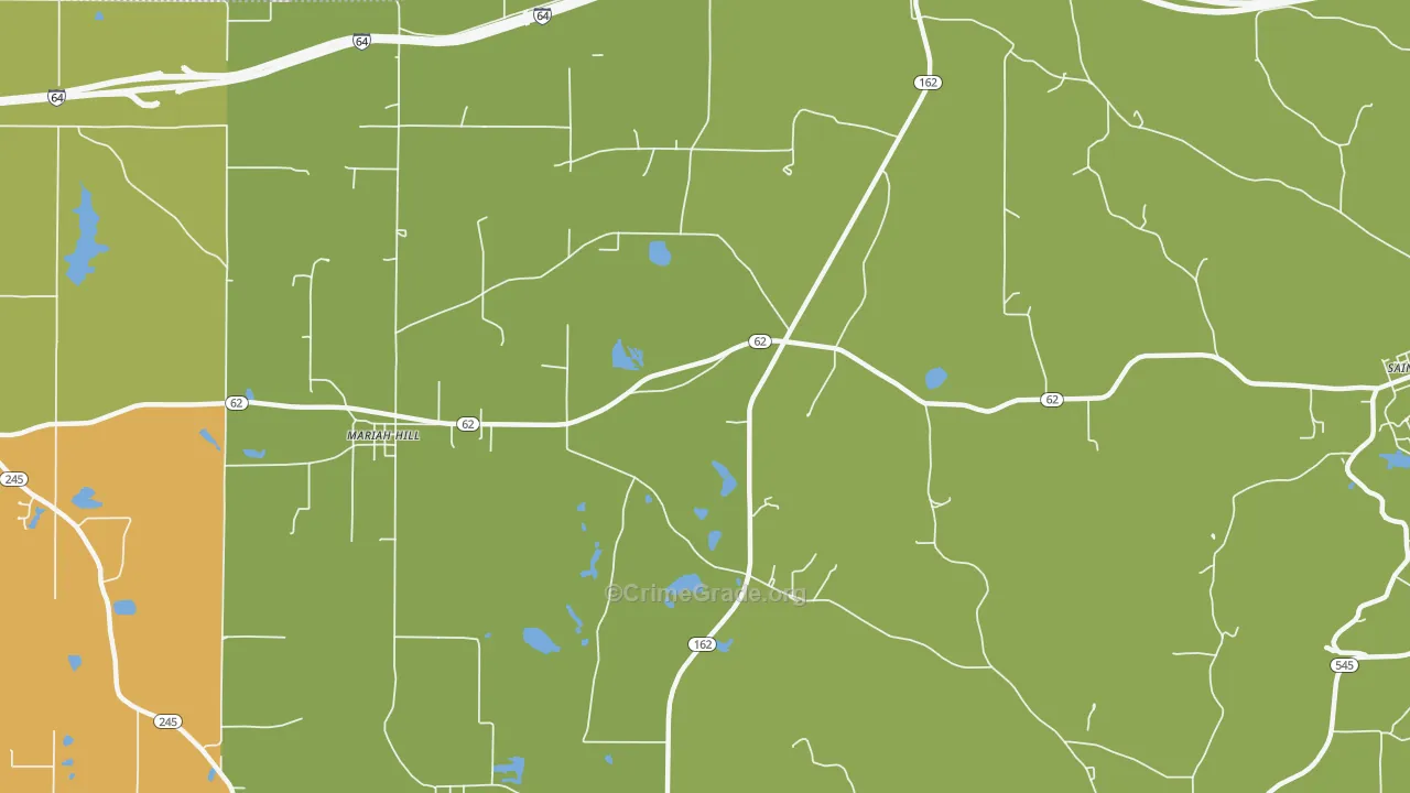 Mariah Hill, IN Map of Burglary Rates