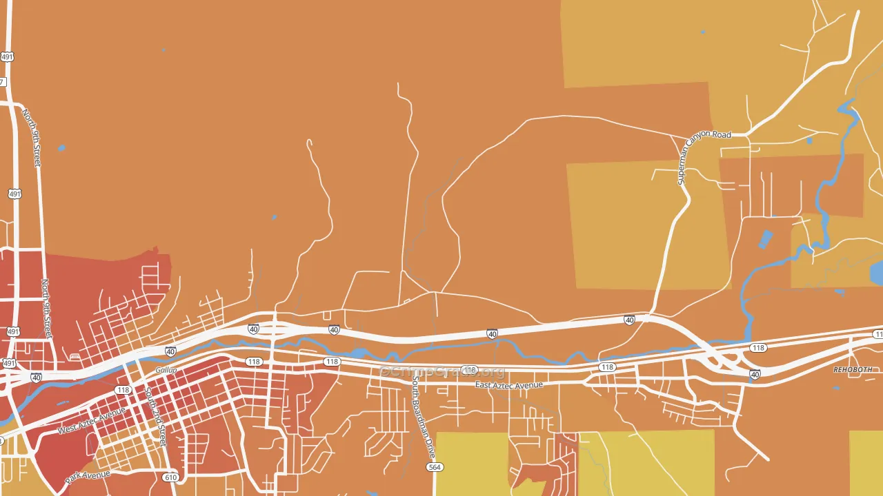 Mariano Lake, NM Map of Burglary Rates