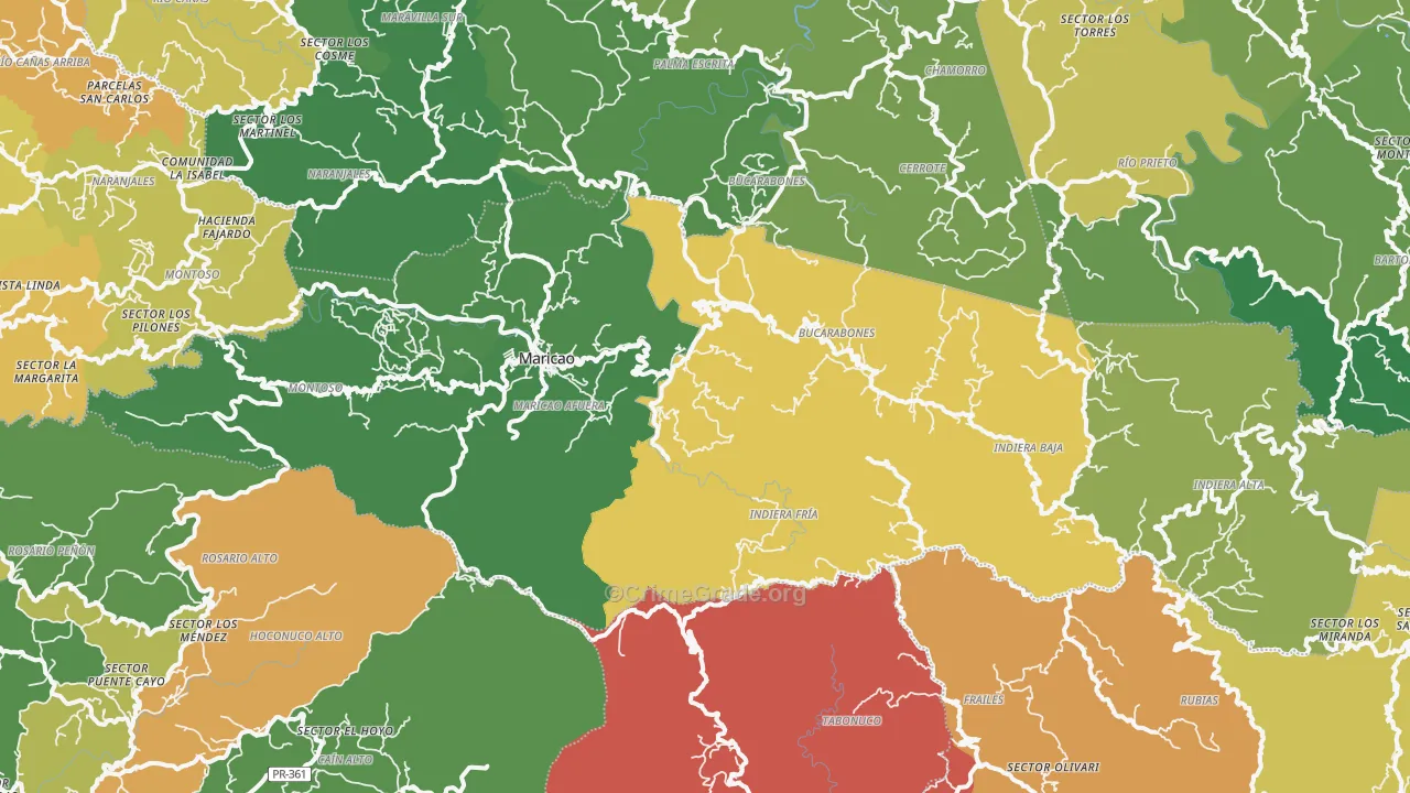 Maricao Municipio, PR Map of Burglary Rates