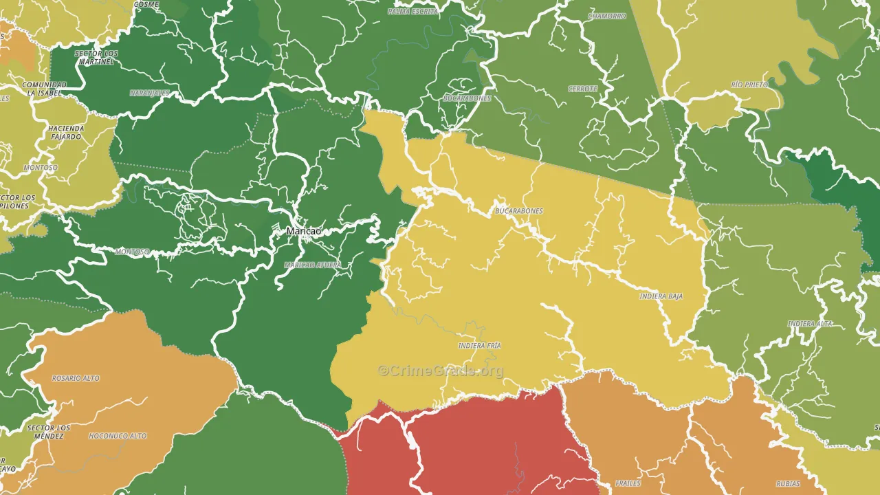 Maricao, PR Map of Burglary Rates
