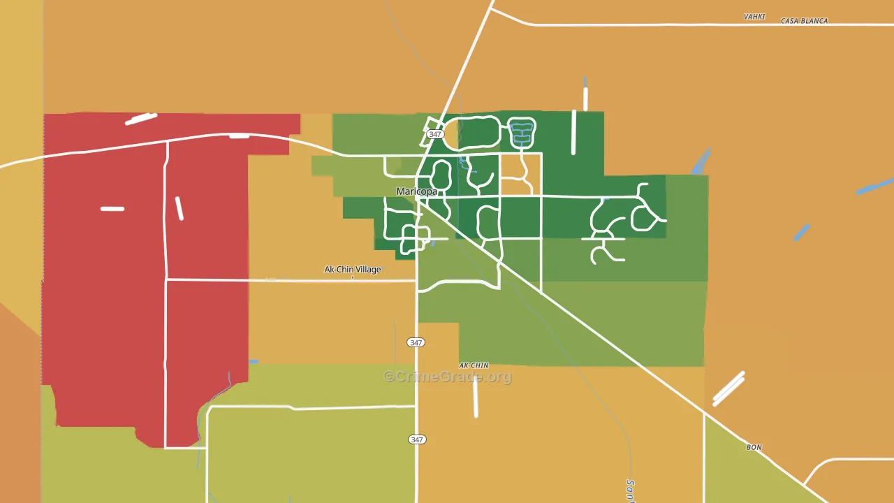 Maricopa, AZ Map of Burglary Rates
