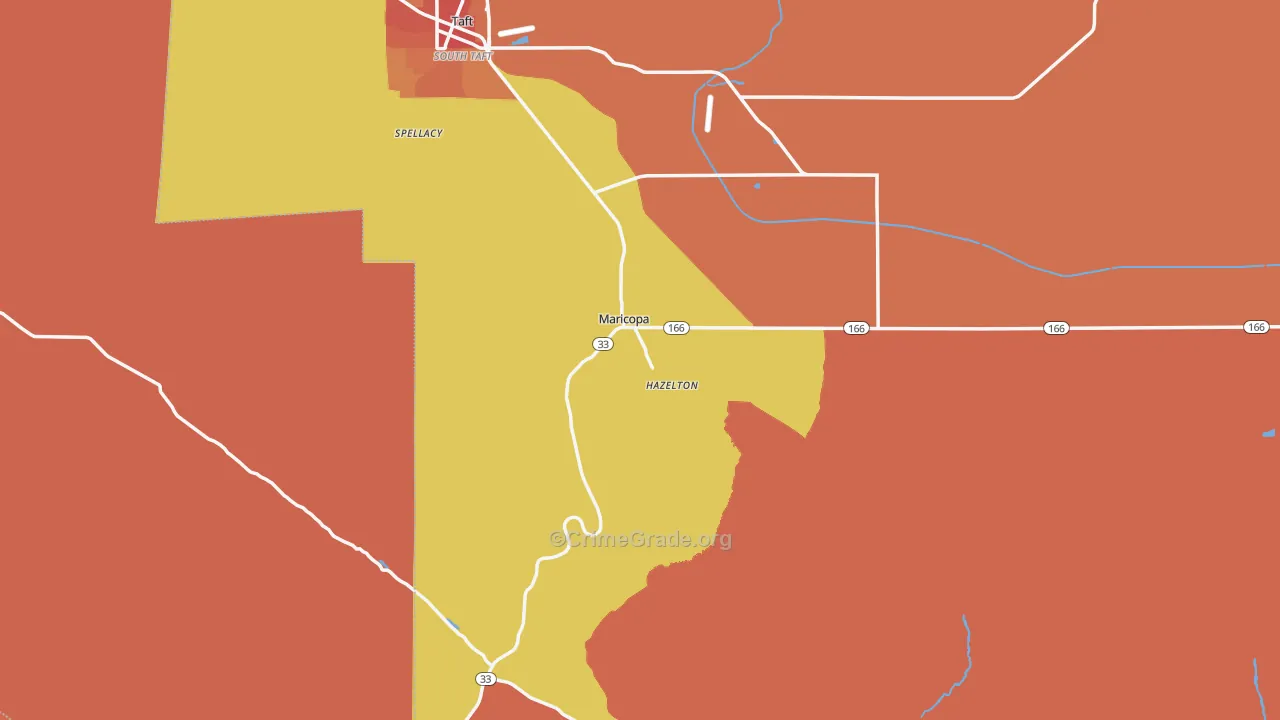 Maricopa, CA Map of Burglary Rates