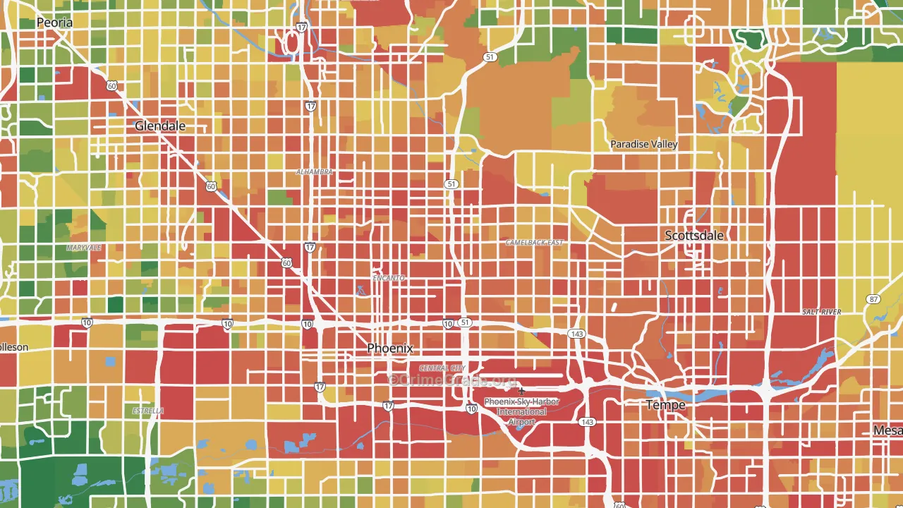 Maricopa County, AZ Map of Burglary Rates