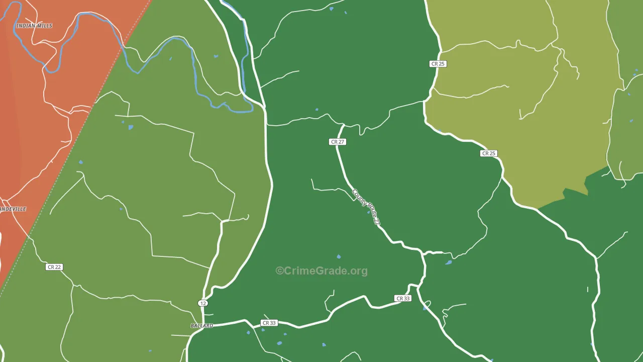 Marie, WV Map of Burglary Rates