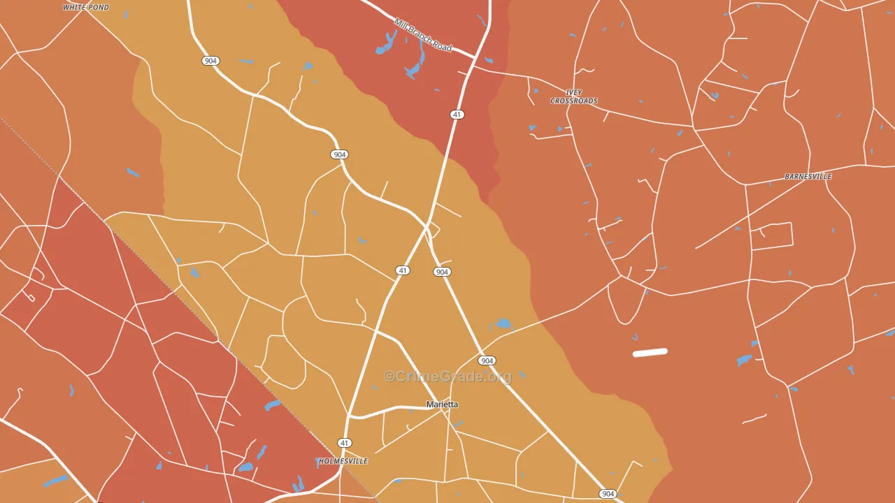 Marietta, NC Map of Burglary Rates