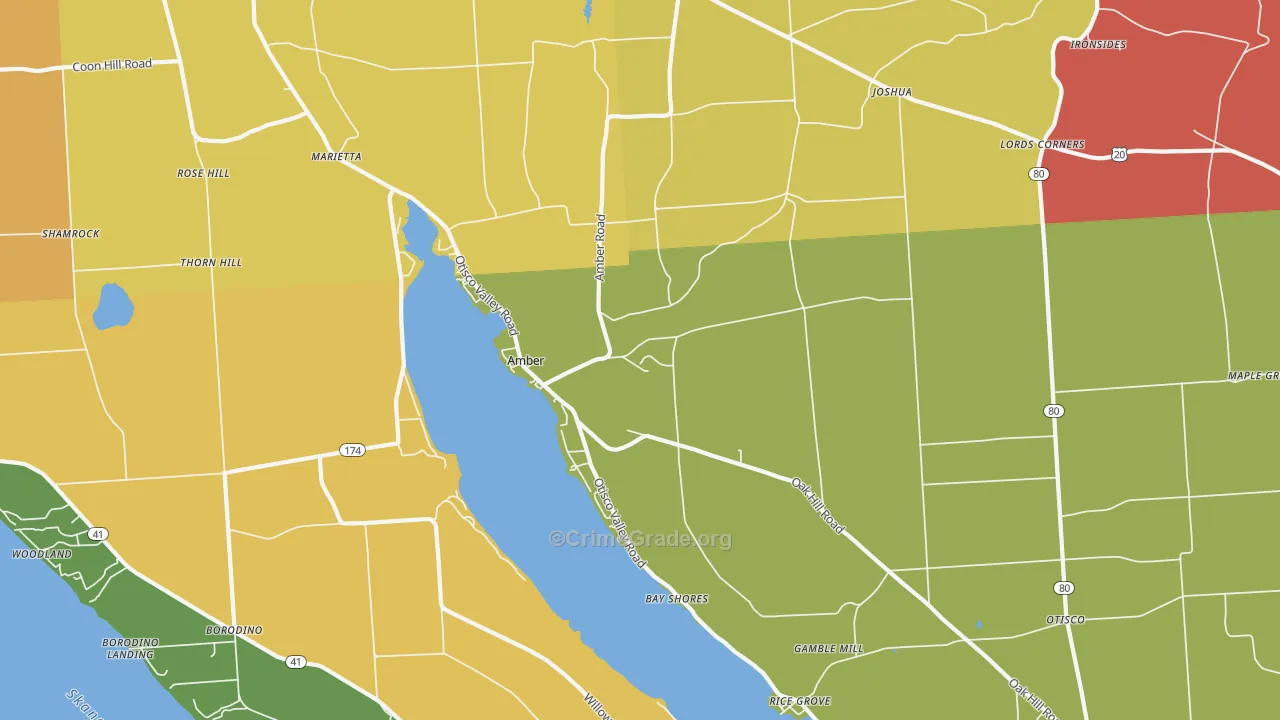 Marietta, NY Map of Burglary Rates
