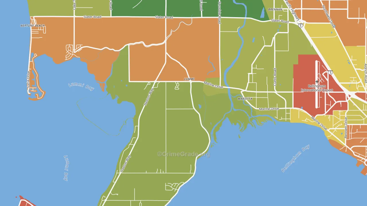 Marietta, WA Map of Burglary Rates