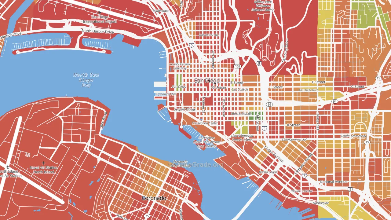 Marina, San Diego, CA Map of Burglary Rates