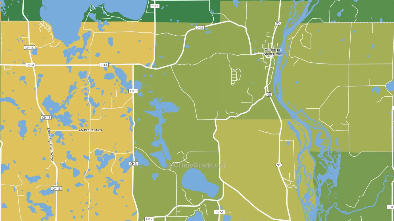 Marine On St. Croix, MN Map of Burglary Rates