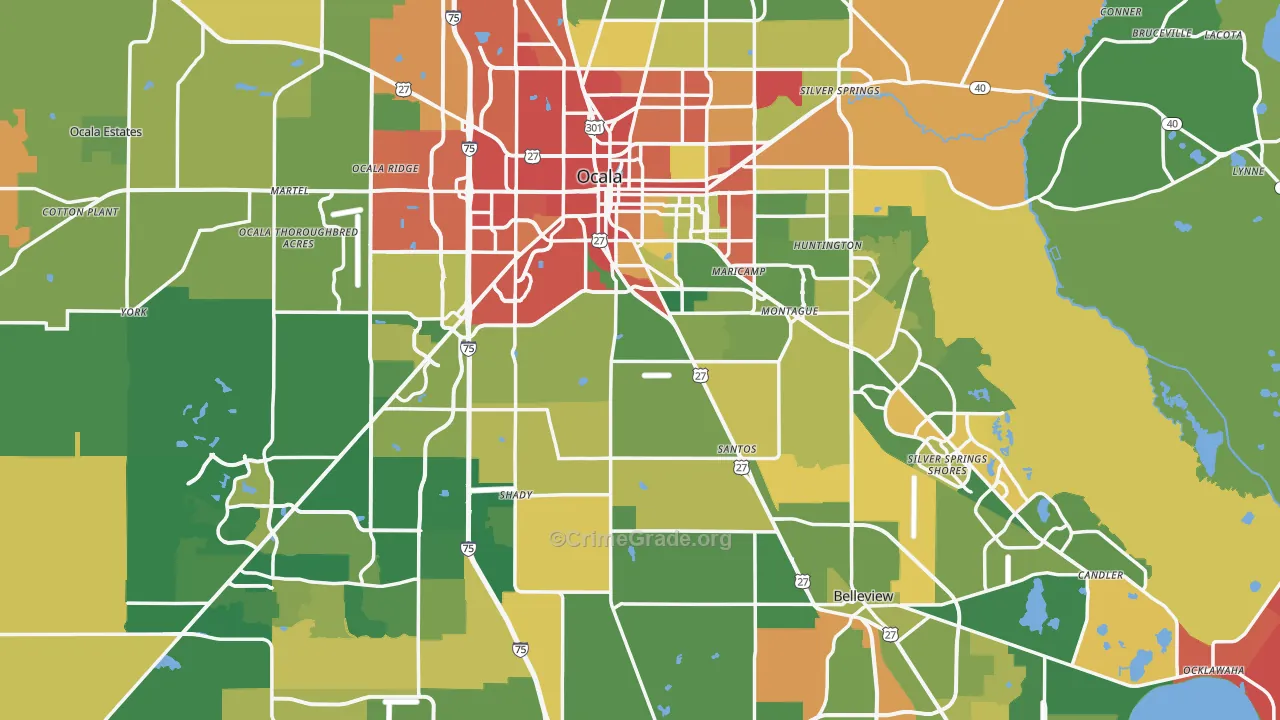 Marion County, FL Map of Burglary Rates